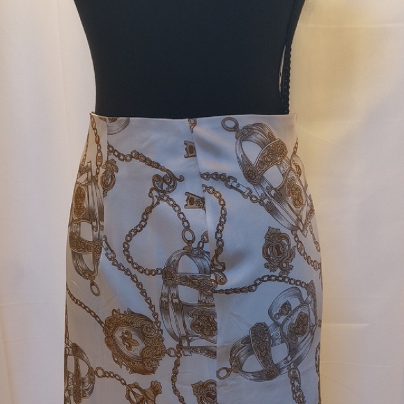 Polly Elegant Chain Print Midi Skirt - Picture 2 of 7